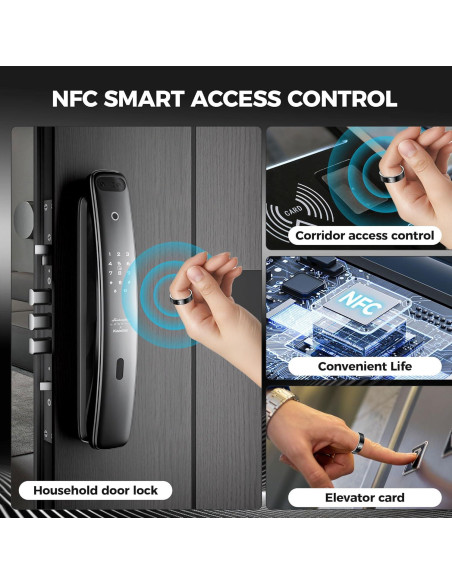 Anillo Inteligente Hugrow R20 Negro - Monitor de Sueño y Fitness