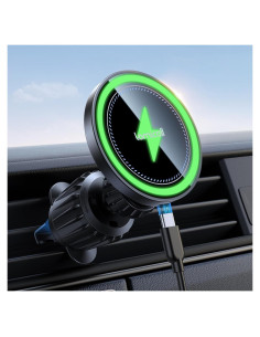 Soporte Cargador Auto Lamicall MagSafe 15W Negro