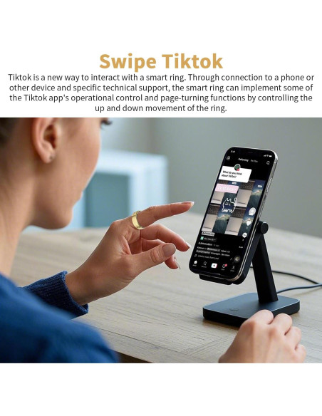 Anillo Inteligente GenXenon Plata Talla 9 Monitor Salud