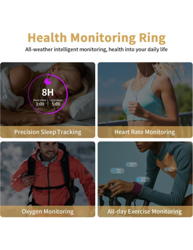 Anillo Inteligente GenXenon Plata Talla 9 Monitor Salud