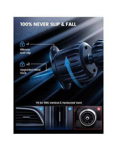 Soporte Cargador Auto Lamicall MagSafe 15W Negro