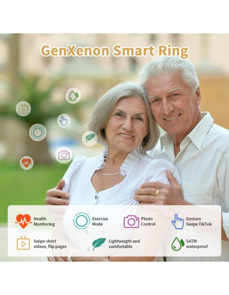 Anillo Inteligente GenXenon Plata Talla 9 Monitor Salud