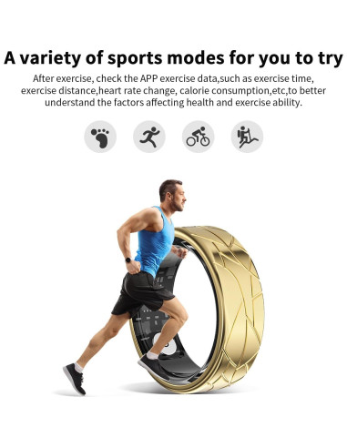 Anillo Inteligente GenXenon Plata Talla 9 Monitor Salud