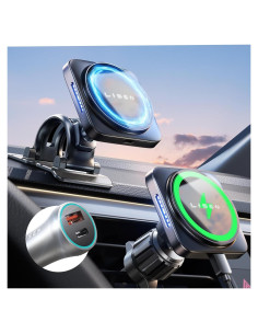 Cargador de Auto MagSafe LISEN 15W Soporte Magnético iPhone