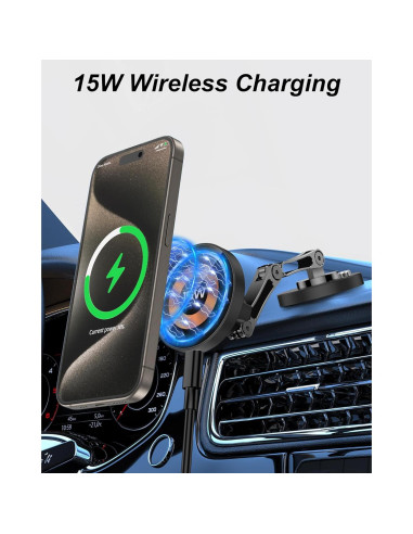 Soporte de Carga Magnético para Coche iAXBi 15W Inalámbrico