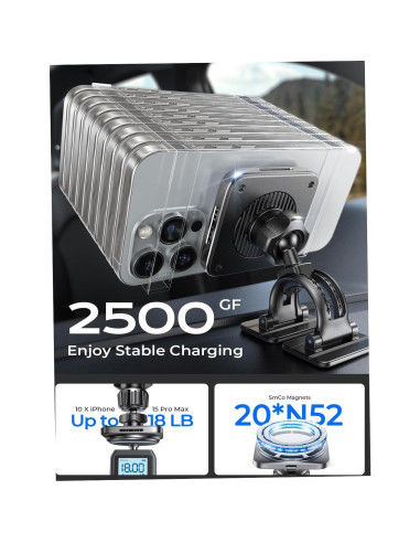 Cargador de Auto MagSafe LISEN 15W Soporte Magnético iPhone