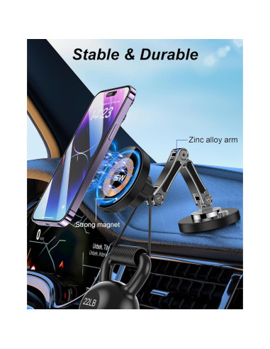 Soporte de Carga Magnético para Coche iAXBi 15W Inalámbrico