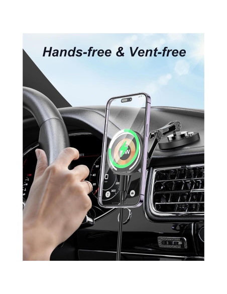 Soporte de Carga Magnético para Coche iAXBi 15W Inalámbrico