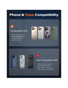 Soporte de Coche Magnético Inalámbrico OQTIQ para iPhone 16-12 2