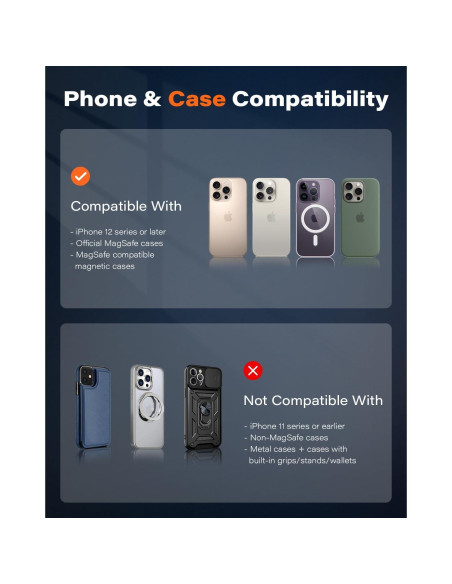 Soporte de Coche Magnético Inalámbrico OQTIQ para iPhone 16-12