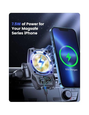 Soporte de Coche Magnético Inalámbrico OQTIQ para iPhone 16-12