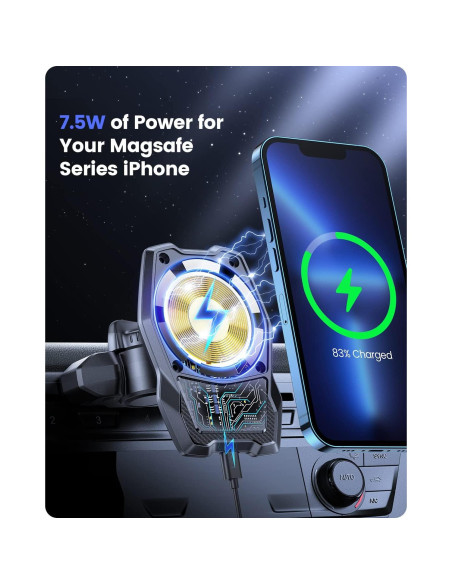 Soporte de Coche Magnético Inalámbrico OQTIQ para iPhone 16-12