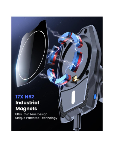 Soporte de Coche Magnético Inalámbrico OQTIQ para iPhone 16-12