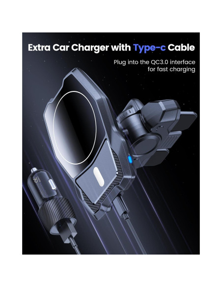 Soporte de Coche Magnético Inalámbrico OQTIQ para iPhone 16-12