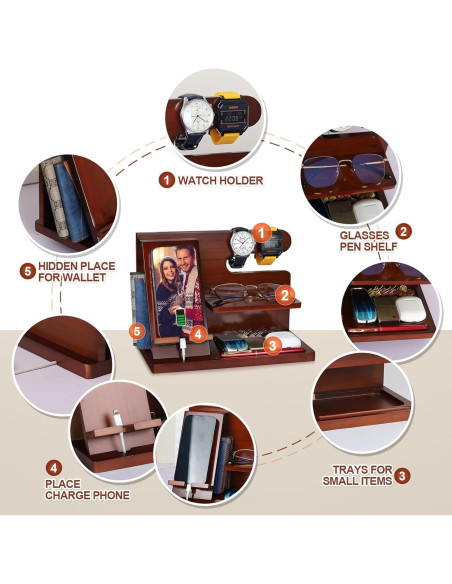 Estación de Acoplamiento de Madera PRINLUCK para Teléfonos