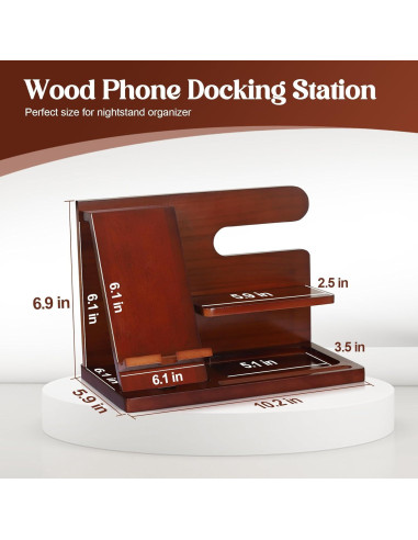 Estación de Acoplamiento de Madera PRINLUCK para Teléfonos