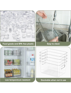 BALEINE Bins de Almacenamiento Plástico 6PK 27,94x19,05x15,24cm 2