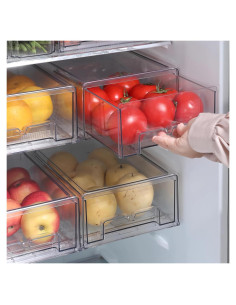 Taiuloo 2 Bins Organizadores Apilables para Refrigerador 4.83L