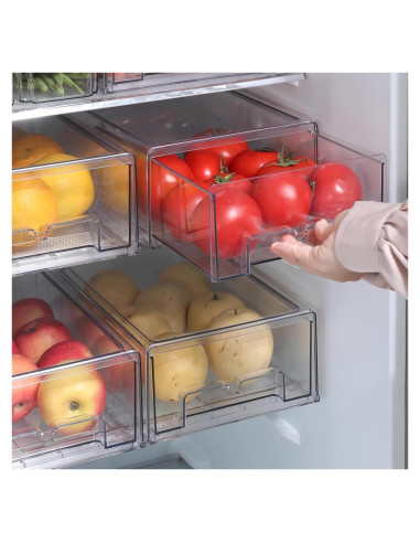 Taiuloo 2 Bins Organizadores Apilables para Refrigerador 4.83L