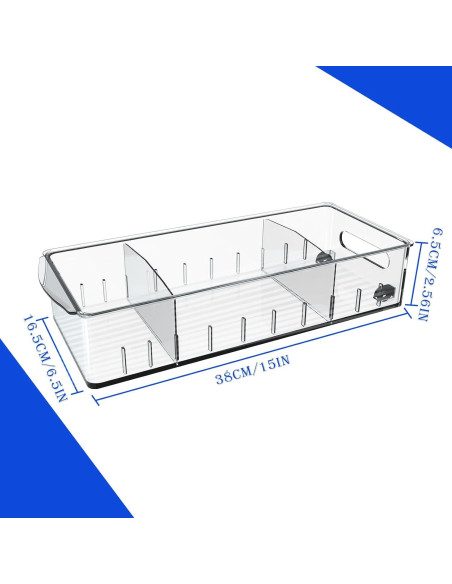 Organizador de Nevera con Ruedas JoyHuaTrade 2 Piezas 38x16.5 cm