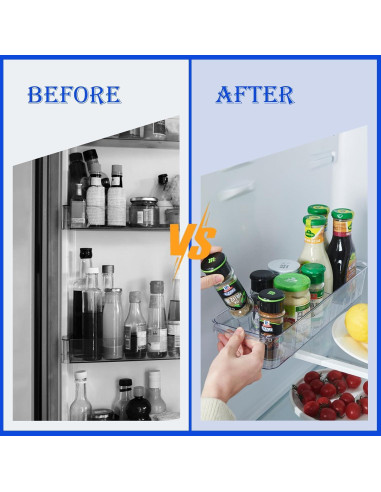 Organizador de Nevera con Ruedas JoyHuaTrade 2 Piezas 38x16.5 cm