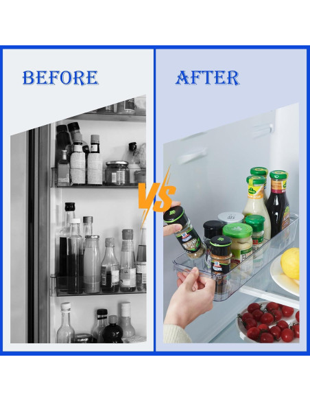 Organizador de Nevera con Ruedas JoyHuaTrade 2 Piezas 38x16.5 cm