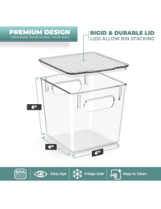 Cajas de Almacenamiento Plástico Sorbus 8 Piezas 15,88 cm 2