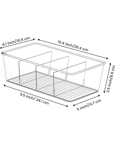 Organizador de despensa Wilfox 7PCS transparente con divisores