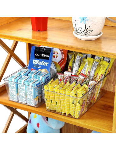 Organizador de despensa Wilfox 7PCS transparente con divisores