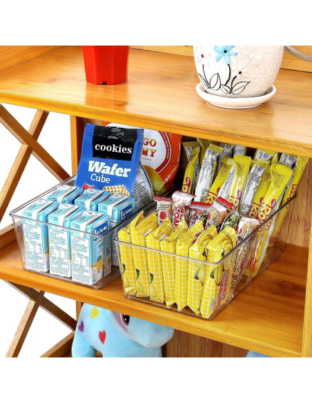 Organizador de despensa Wilfox 7PCS transparente con divisores