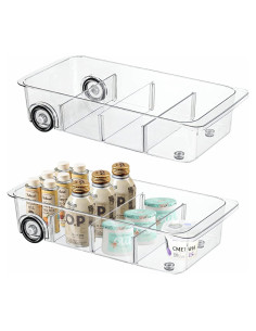 Organizador de Refrigerador MANO 2 Pack con Ruedas 38.86x19.30x8.89cm