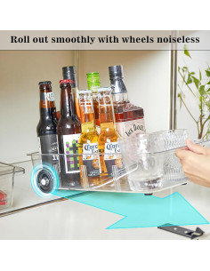 Organizador de Refrigerador MANO 2 Pack con Ruedas 38.86x19.30x8.89cm 2