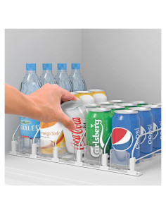 Dispensador de Latas de Refresco GLGN Blanco Ajustable 5 Filas