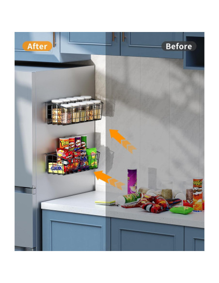 Estante Magnético PrimZooty 2 Pcs para Refrigerador 4,54 kg