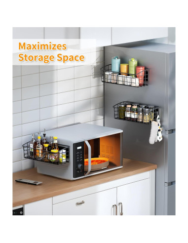 Estante Magnético PrimZooty 2 Pcs para Refrigerador 4,54 kg