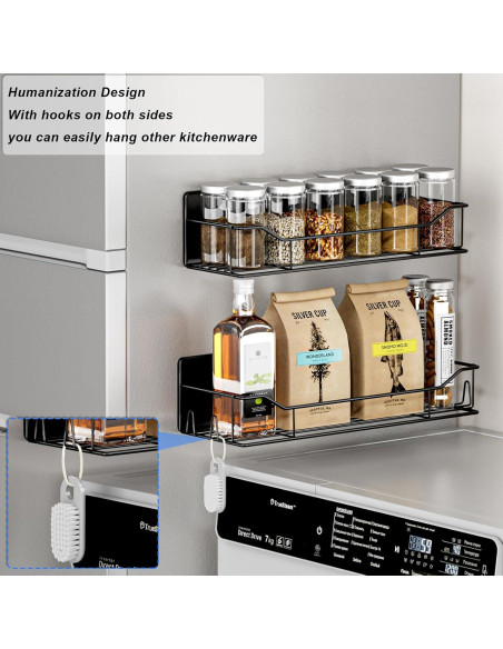 Estante Magnético IYEBAU para Especias - 8 Piezas Negro