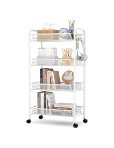 Carro Rodante de Almacenamiento TOOLF 4 Niveles Blanco