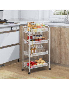 Carro Rodante de Almacenamiento TOOLF 4 Niveles Blanco 2