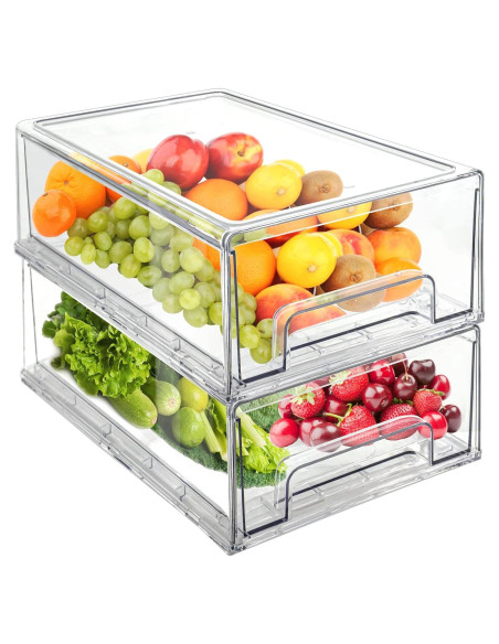 Cajones Organizadores Transparentes MANO 2Pack Grande