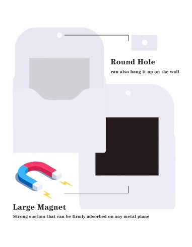 Soporte Magnético de Pared COMFYROOM - 6 Piezas Blanco
