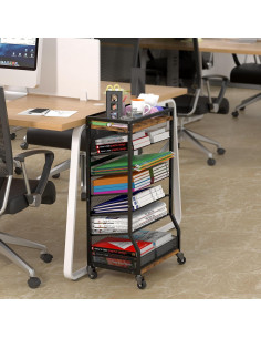 Carro de Archivo Rodante ThreeHio 7 Niveles Marrón 2