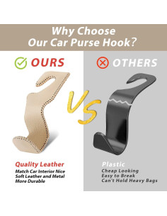 Gancho para bolso de coche Etre Jeune 2 unidades beige 2