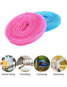 Cuerda de Ropa Portátil Foshine 5m con 16 Clips de Metal 2