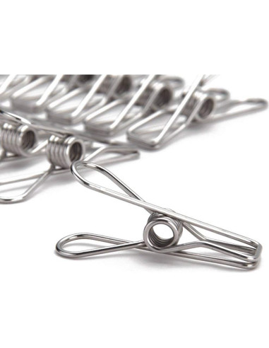 Cuerda de Ropa Portátil Foshine 5m con 16 Clips de Metal