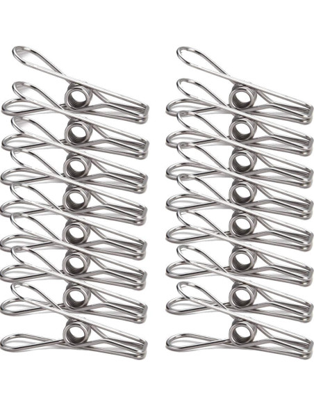 Cuerda de Ropa Portátil Foshine 5m con 16 Clips de Metal