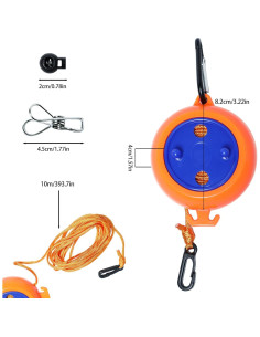Cuerda de Ropa Retráctil 10M Paidiem con 20 Pinzas y 10 Tapones 2