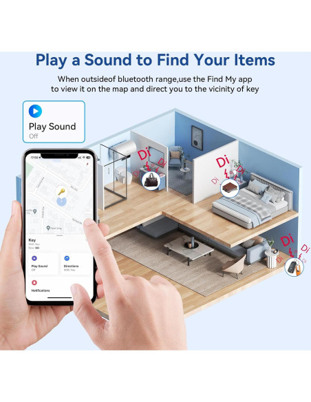 Rastreador Bluetooth GLOBELEC Air Tag 4 Pack Impermeable