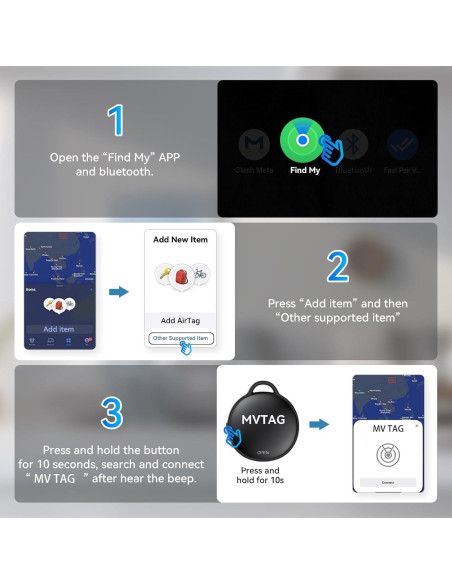 Rastreador Bluetooth GLOBELEC Air Tag 4 Pack Impermeable