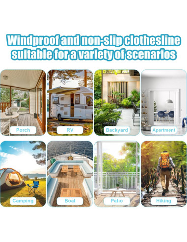 Cuerda de Nylon para Colgar Ropa Gosknor 5m Resistente al Viento