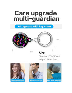 Funda Protectora para Air Tag LZMtacase Murciélagos Morados 2